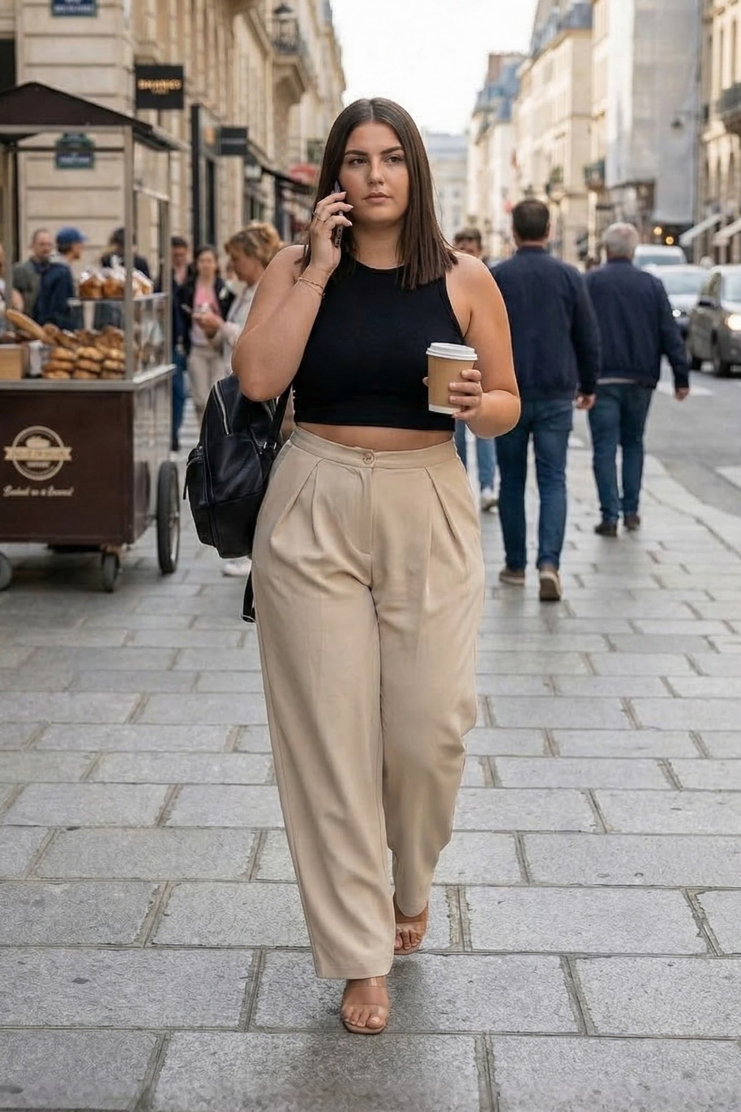 Brown Contrast Piping Pant
