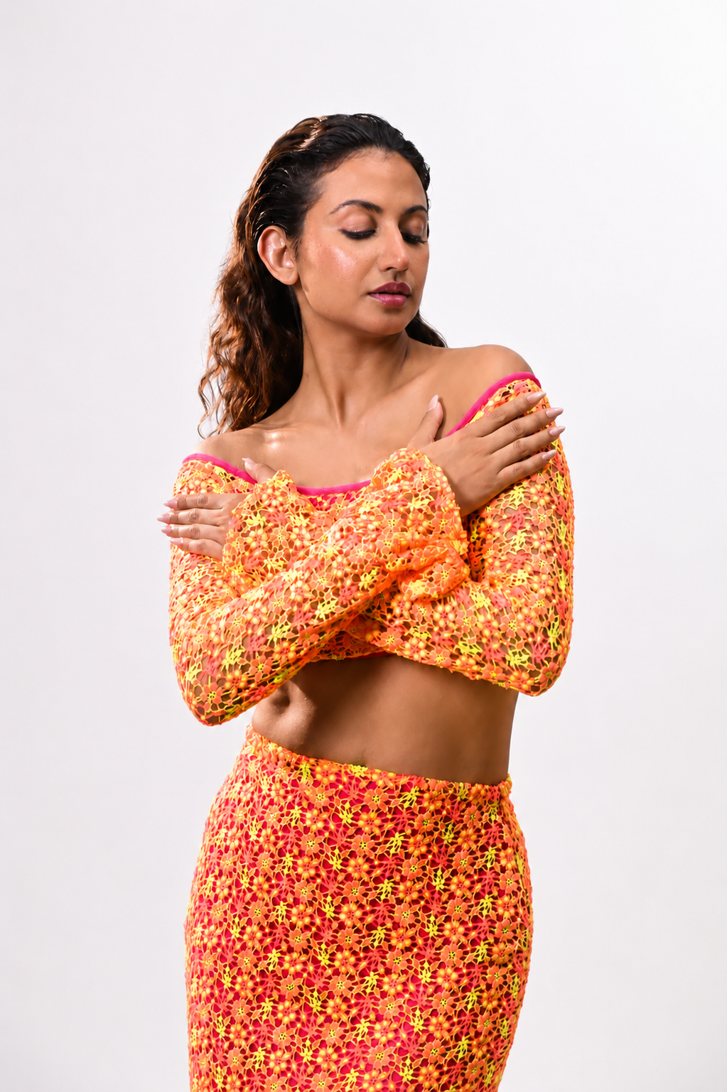 Sunset Bloom Lace Co-ord Set