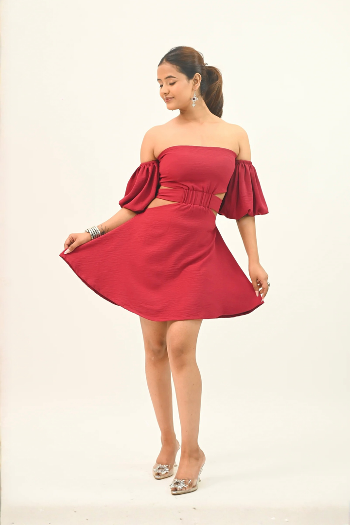 Velvet Rose Mini Dress