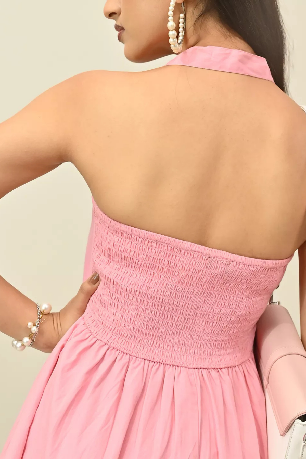 Pink Halter Neck Dress
