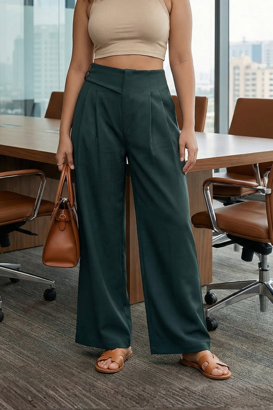 Green Straight Fit Pants