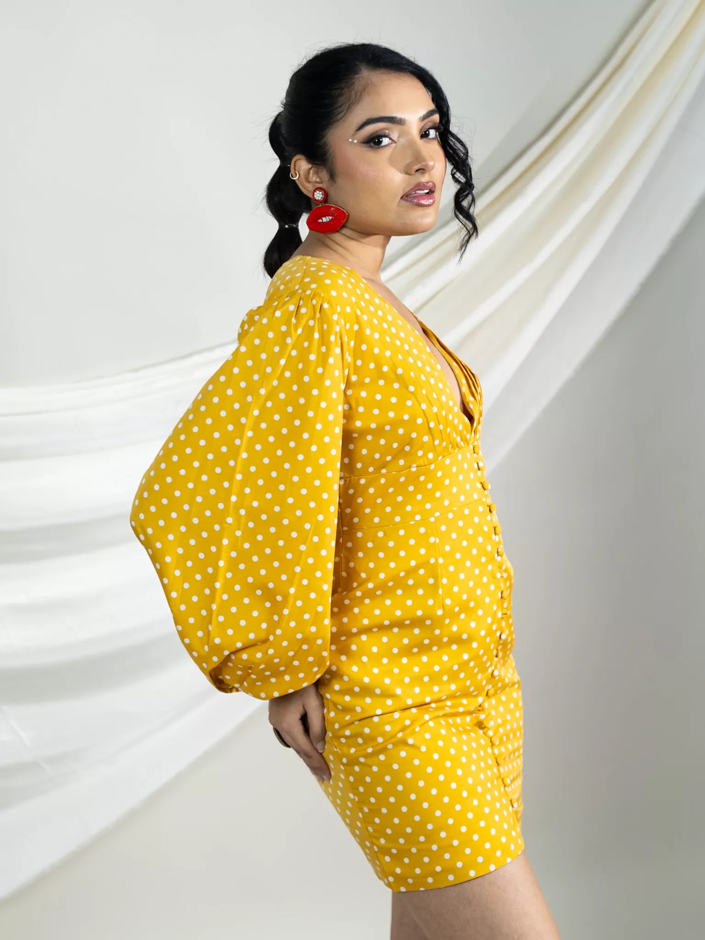 Mustard Muse V-neck Bodycon Dress