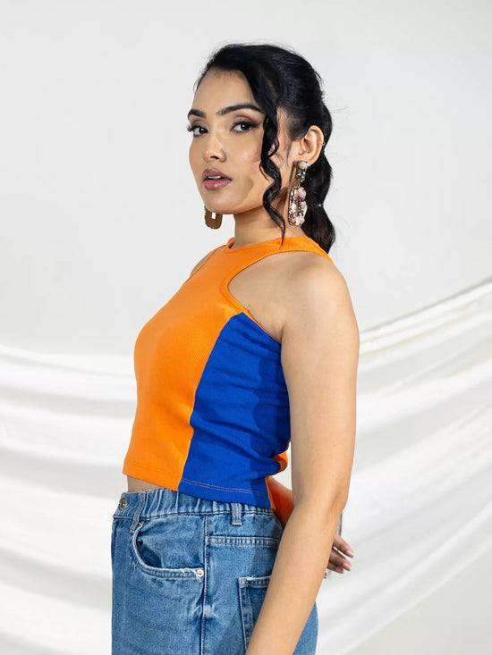 Orange Rib Crop Top