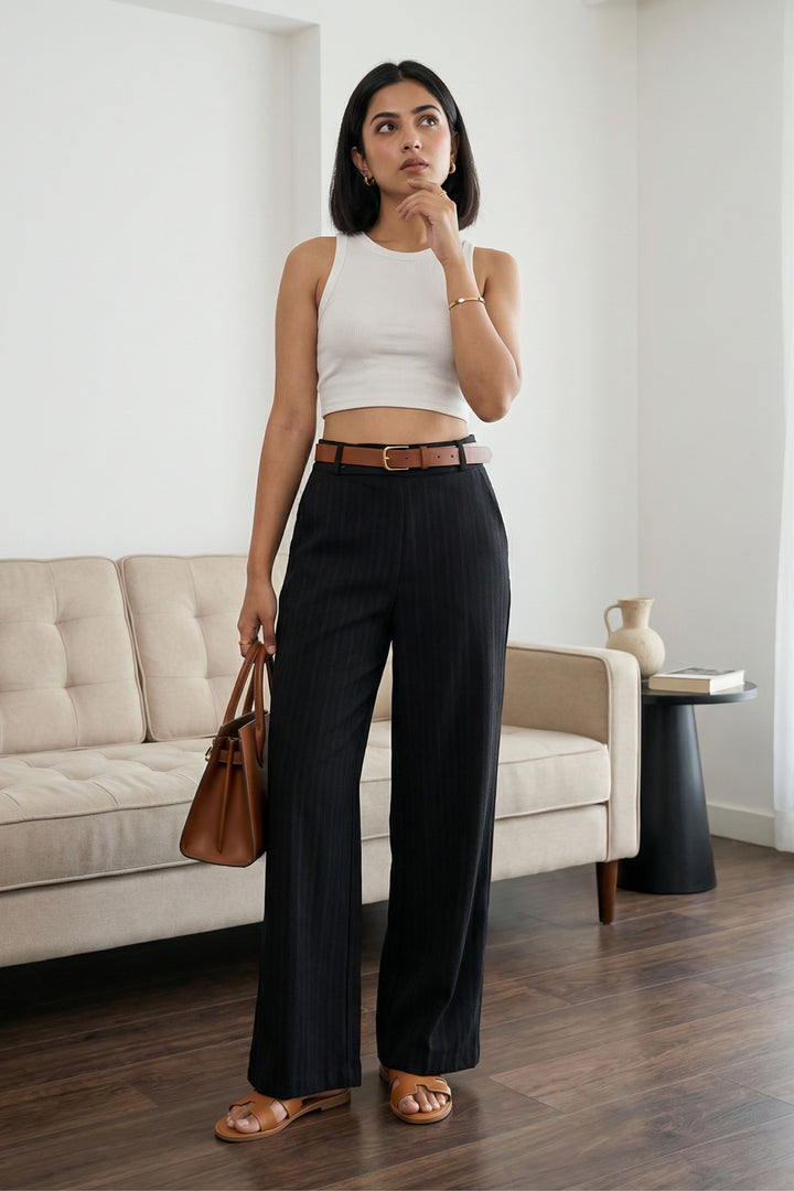 Black Straight Fit Pants