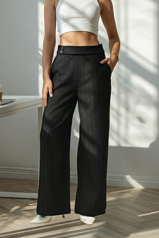 Black Straight Fit Pants