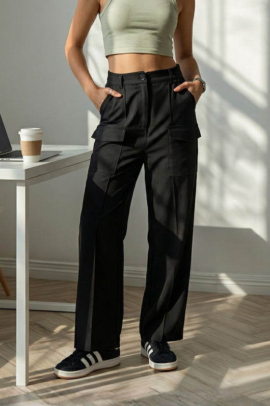 Black Pocket Pants