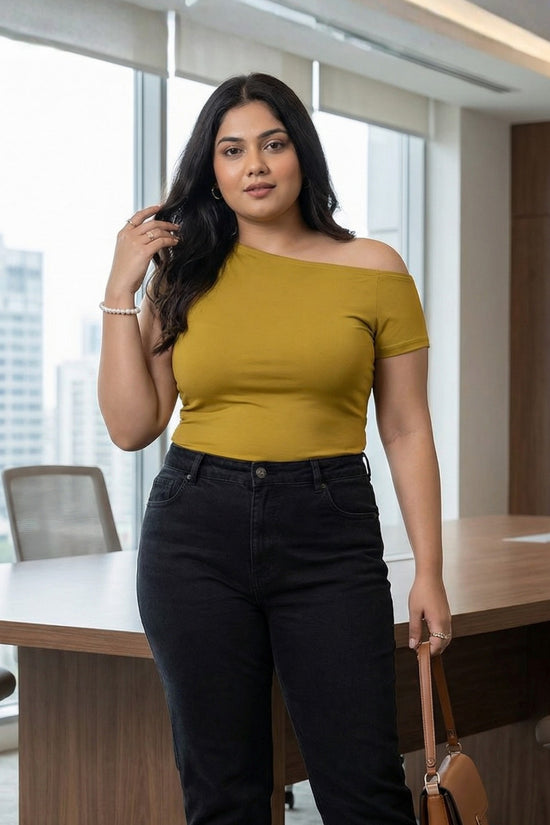 Olive Side Rouch Top