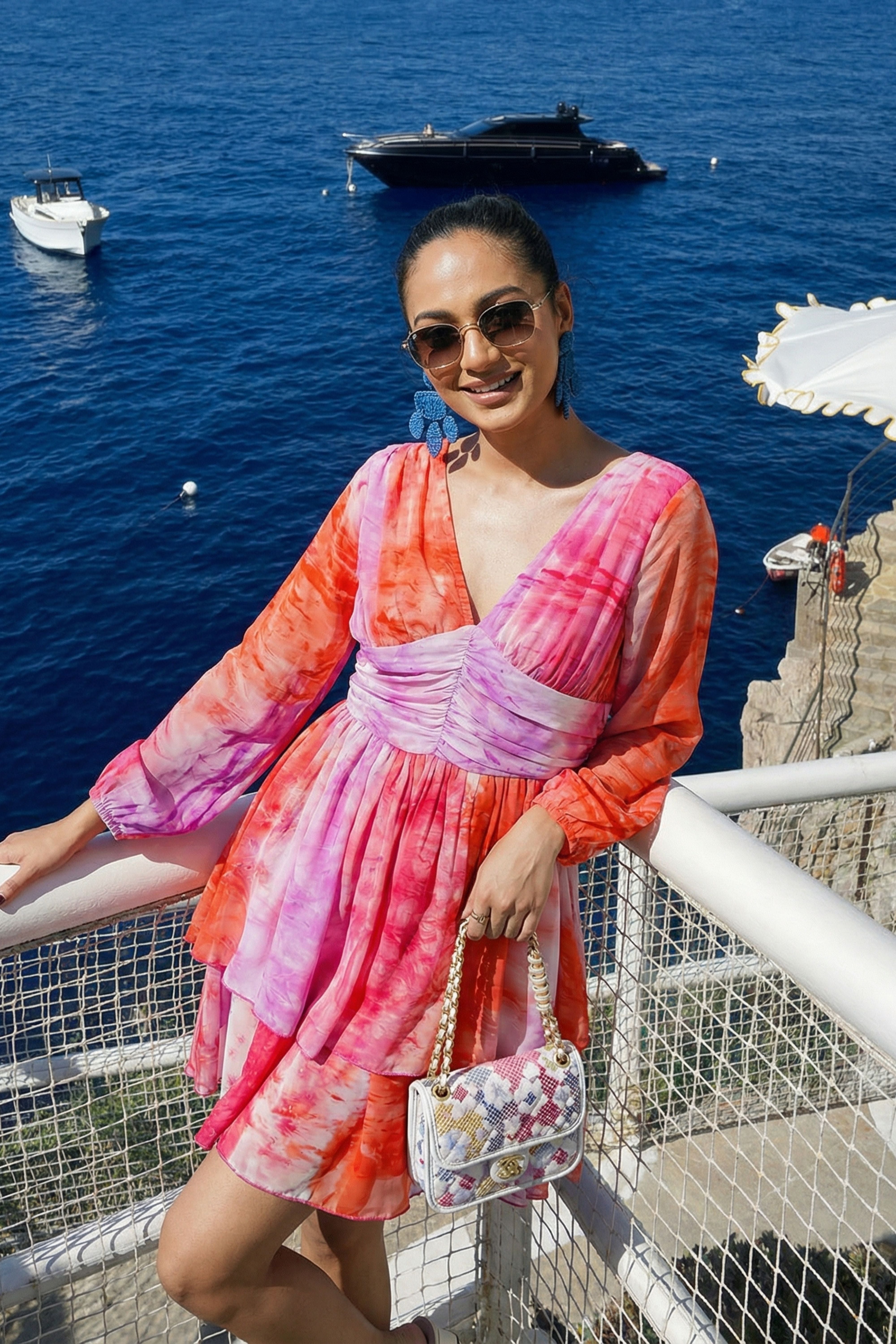 Sunset Tie-Dye Flared Dress