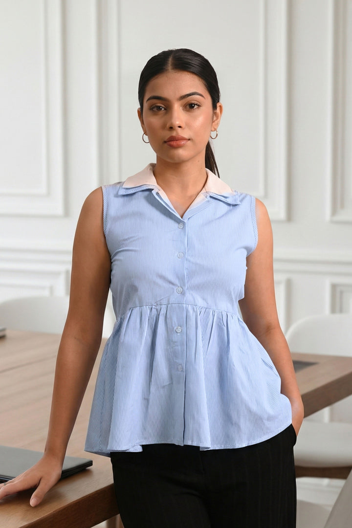 Button -Down Bow Top
