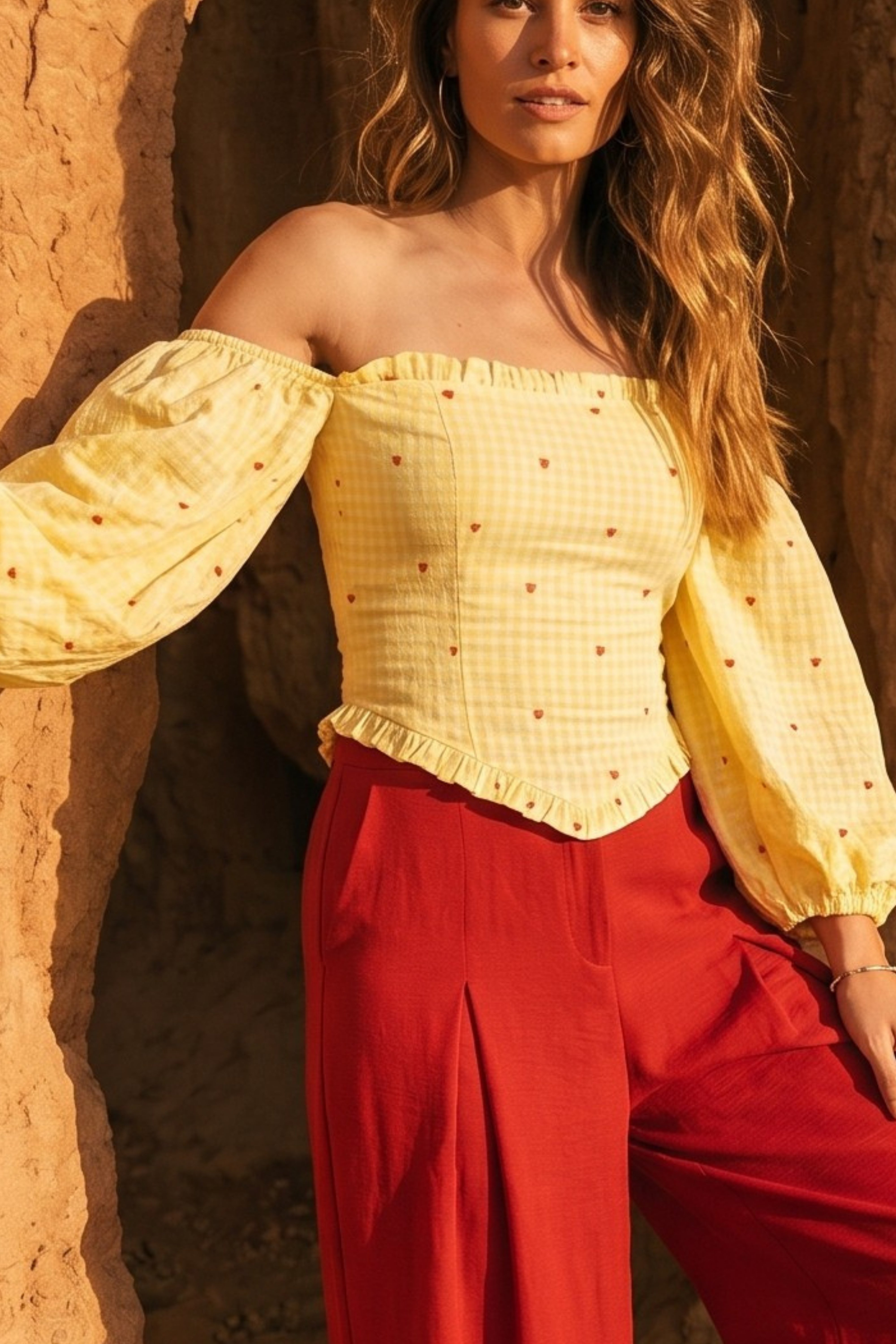 Sweetheart Smock Off-Shoulder Top