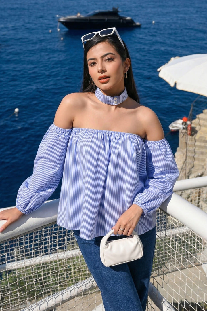 Off-Shoulder Striped Top