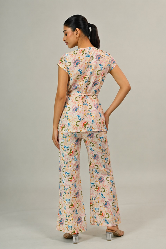 Beige Printed Co-Rd Set