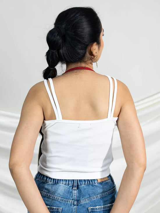 White Double Strap Tank Top