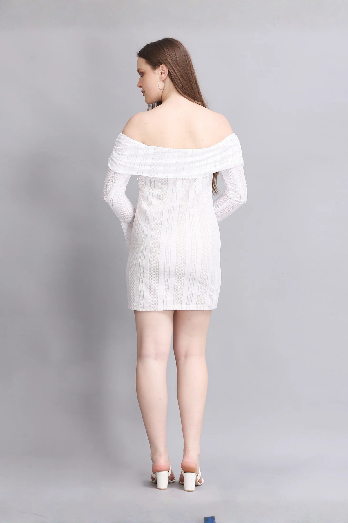 White Off Shoulder Lace Mini Dress