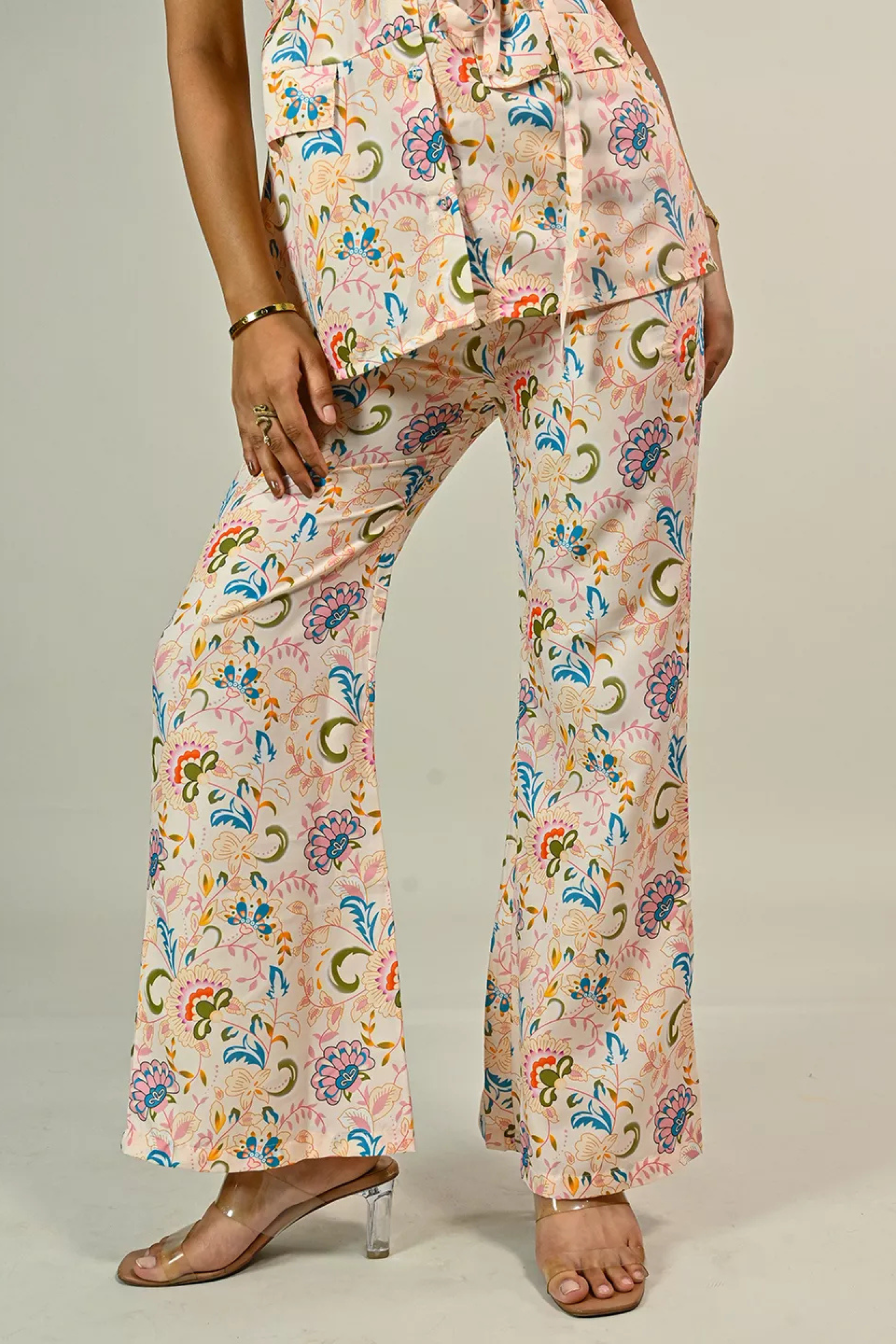Beige Printed Co-Rd Set
