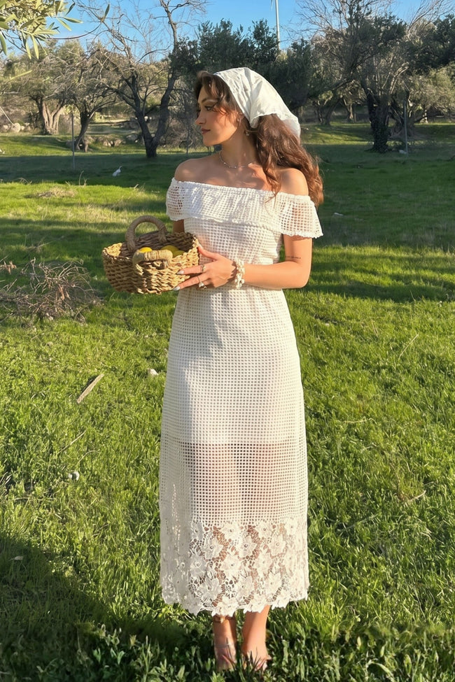 Island Glow Off-Shoulder Dress Hover Image