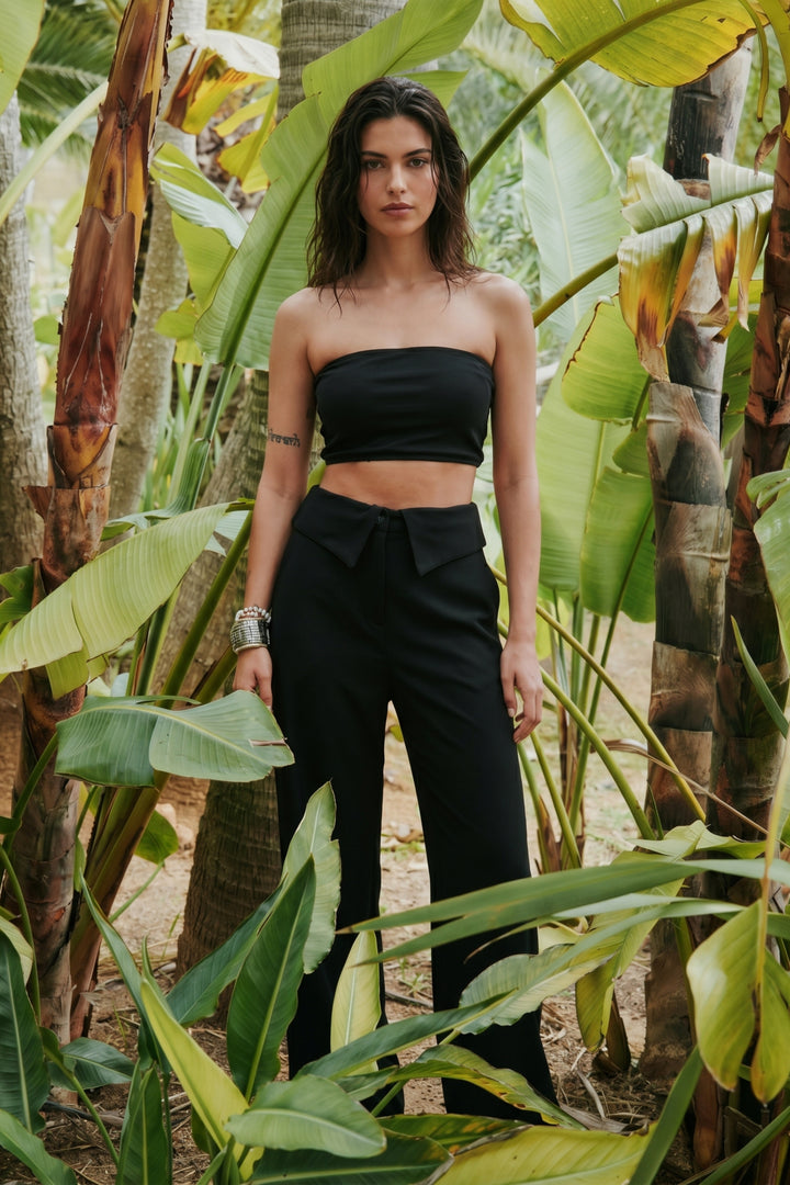 Black Tube With Pant Cord Set