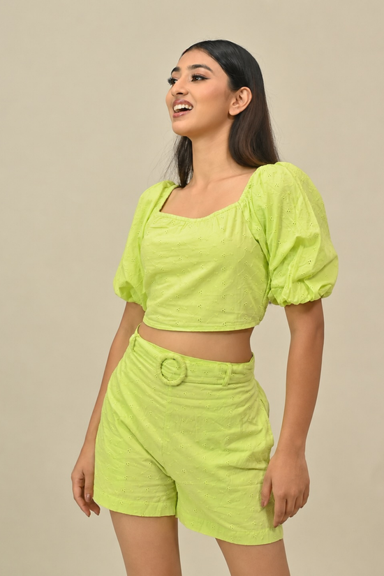Green Schiffli Co-Ord Set