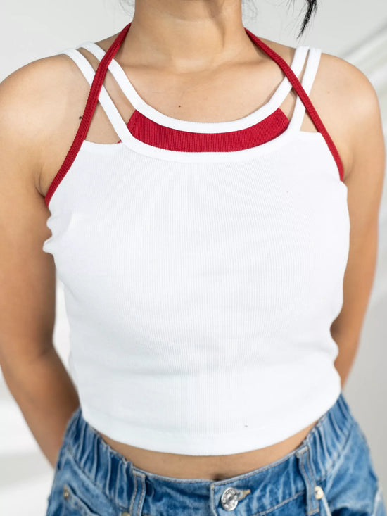 White Double Strap Tank Top
