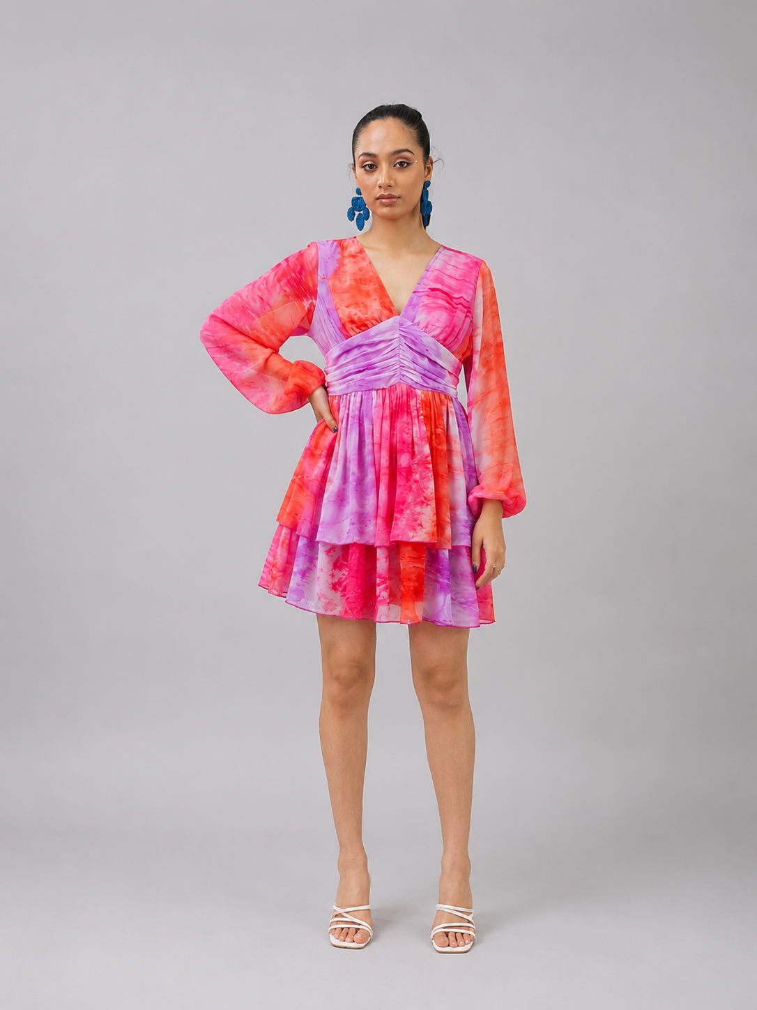 Sunset Tie-Dye Flared Dress