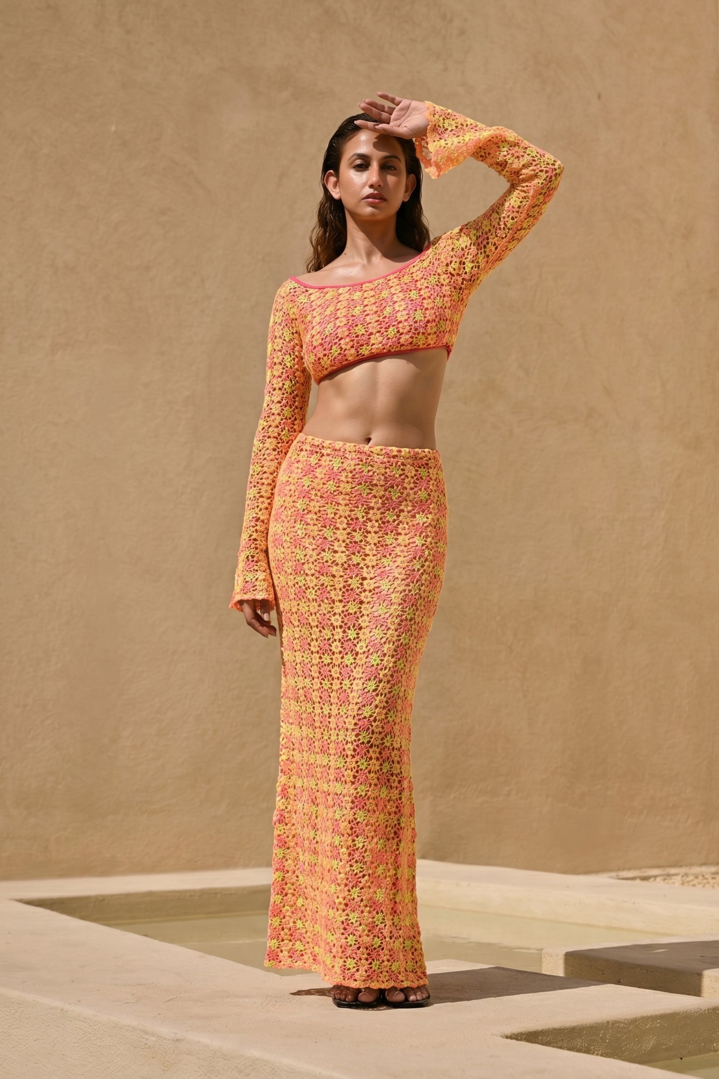 Sunset Bloom Lace Co-ord Set