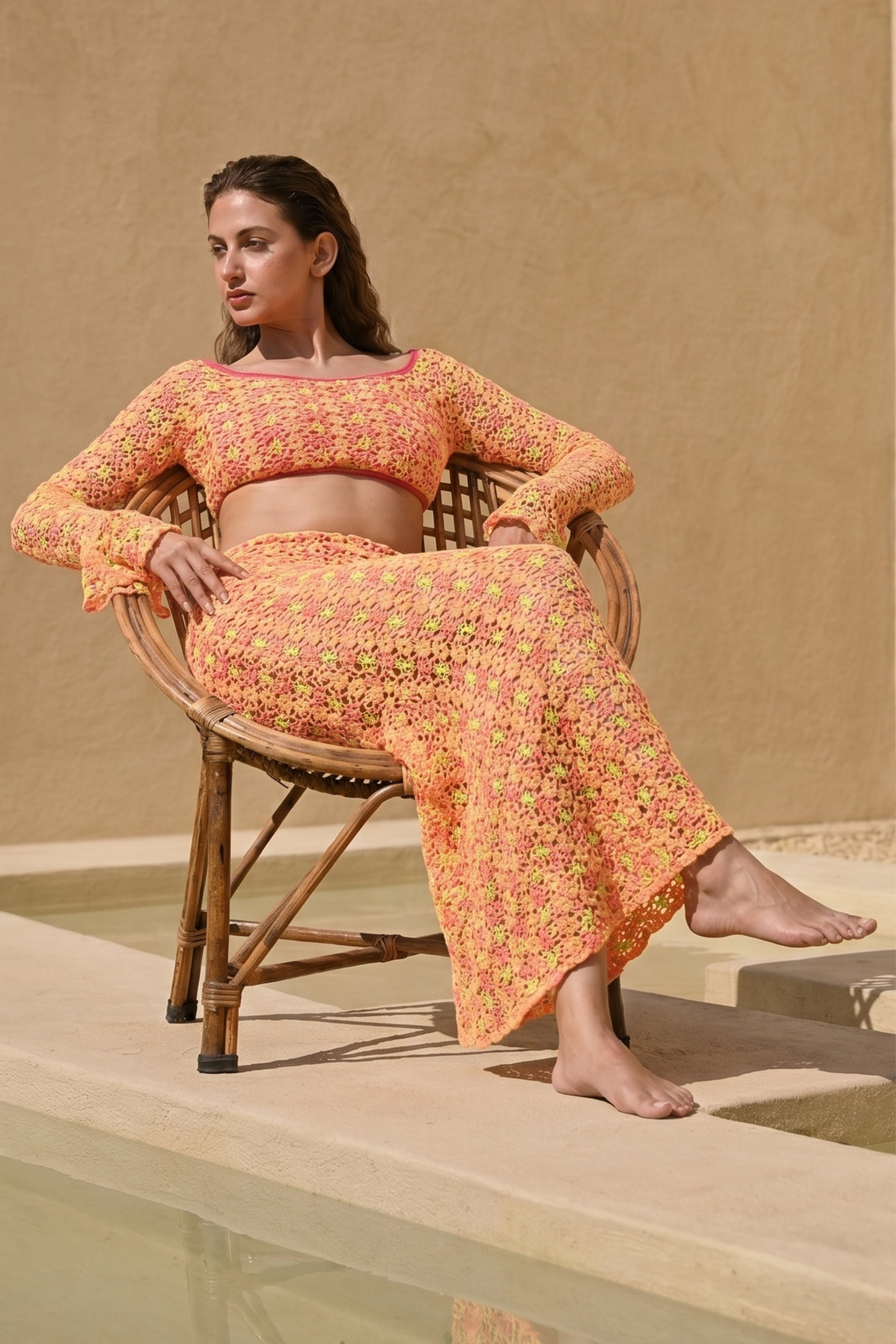 Sunset Bloom Lace Co-ord Set