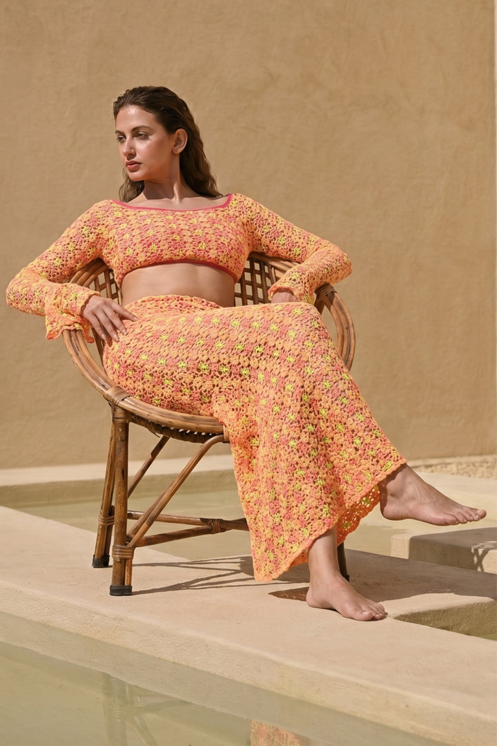 Sunset Bloom Lace Co-ord Set