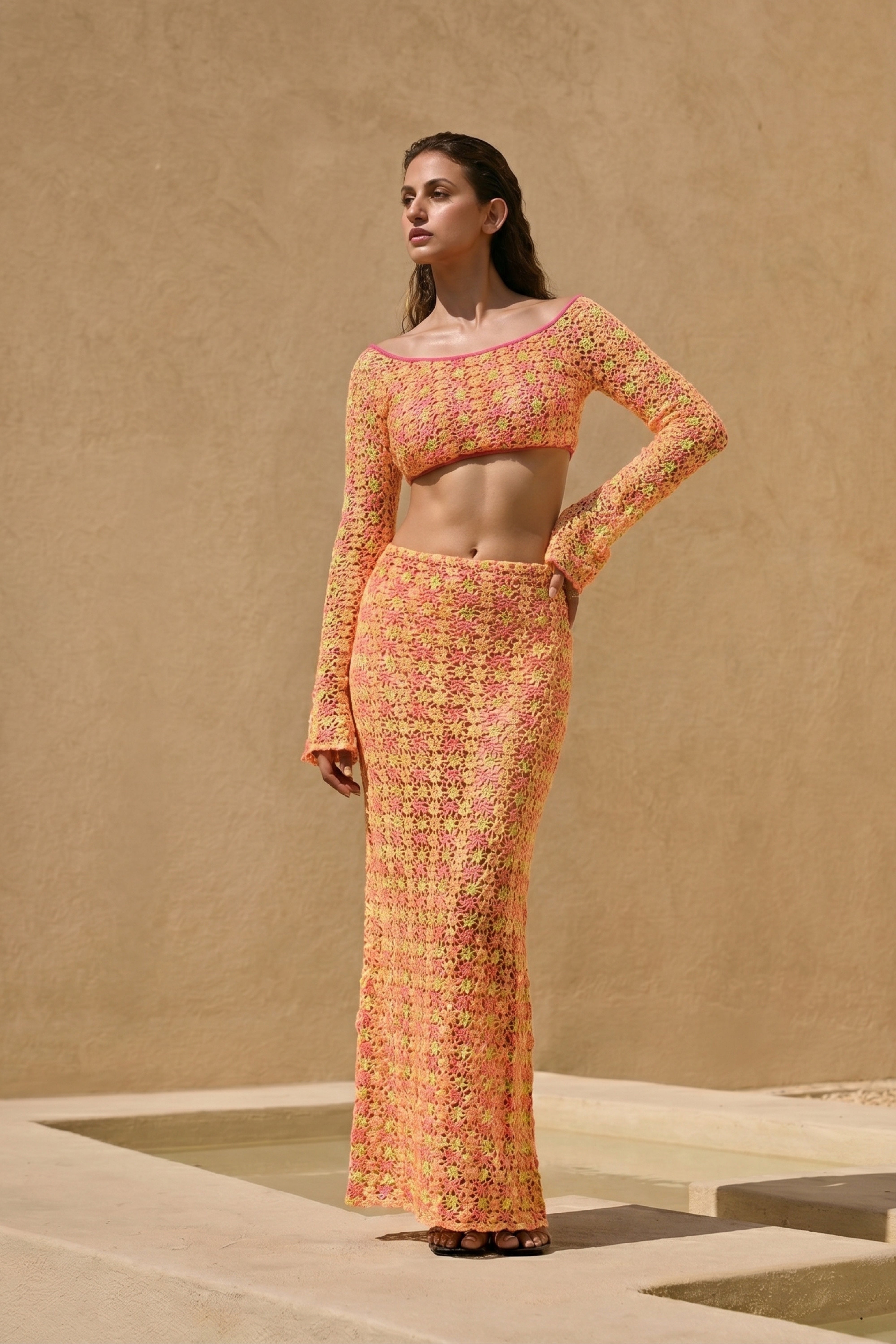 Sunset Bloom Lace Co-ord Set