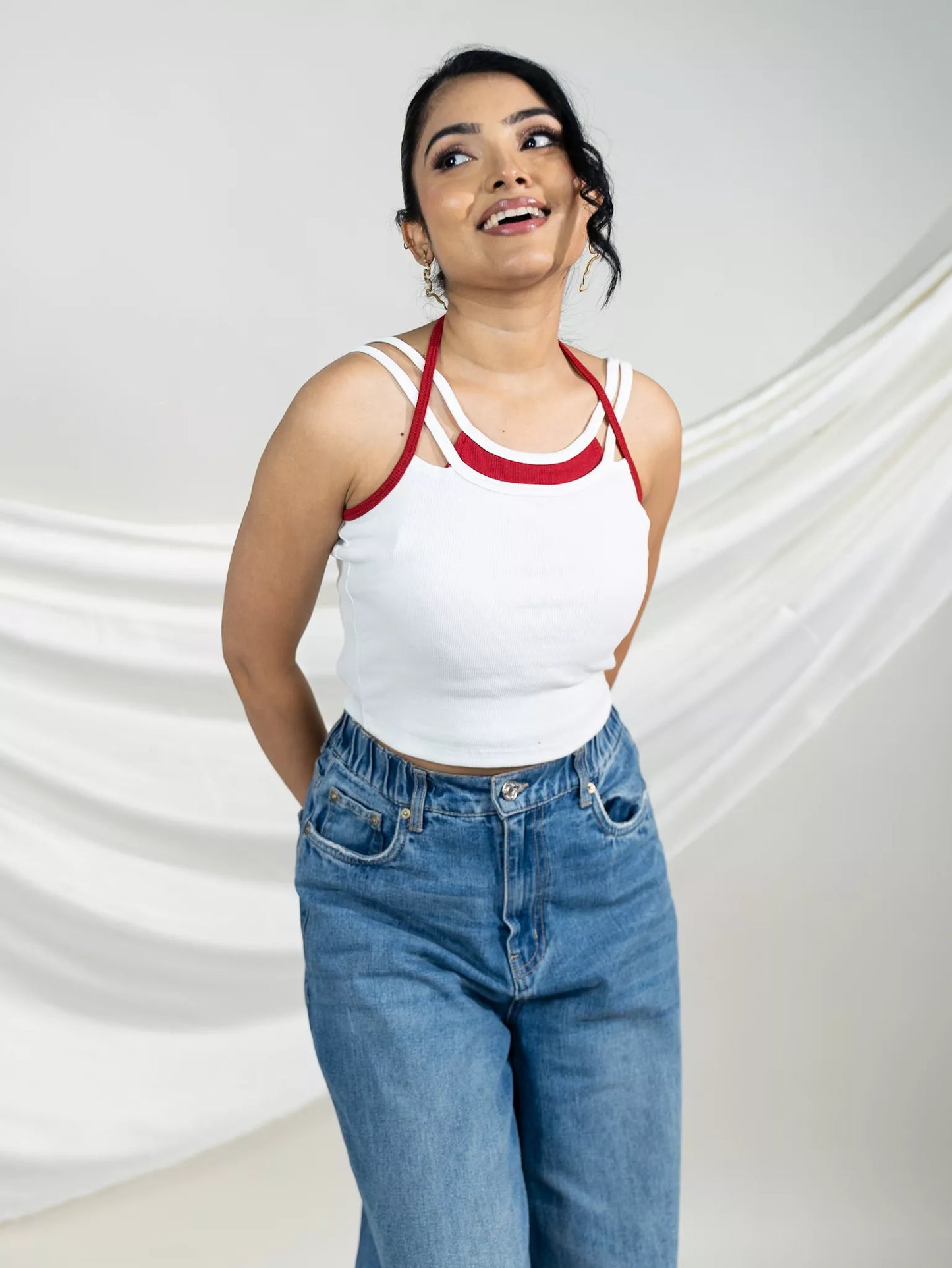 White Double Strap Tank Top