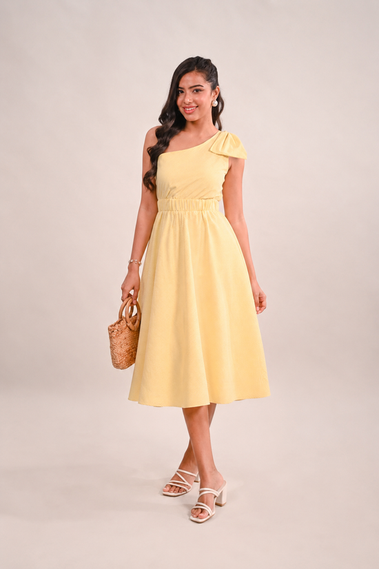One Shoulder Midi length Dress