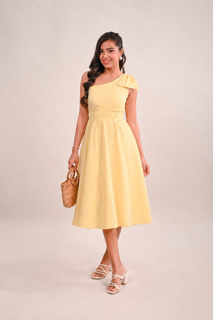 One Shoulder Midi length Dress
