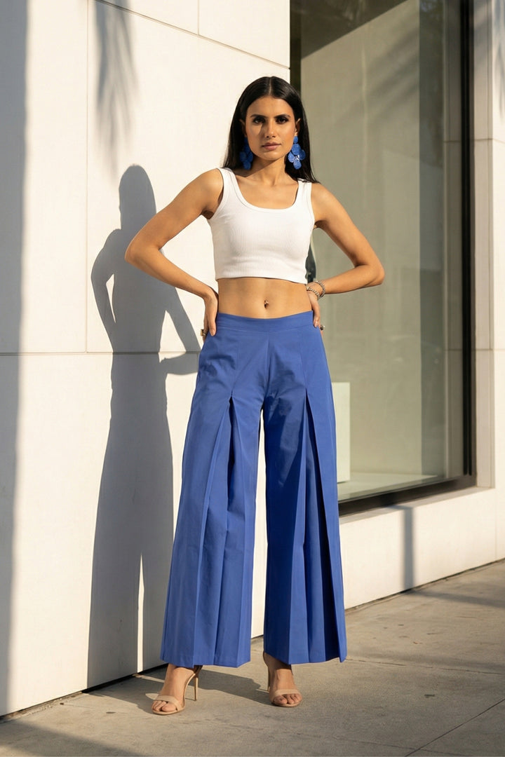 Blue Front Pleasted Pant