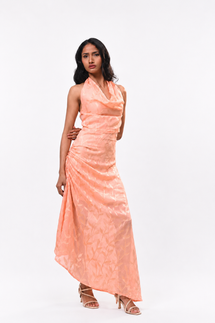 Apricot Aura Asymmetrical Dress