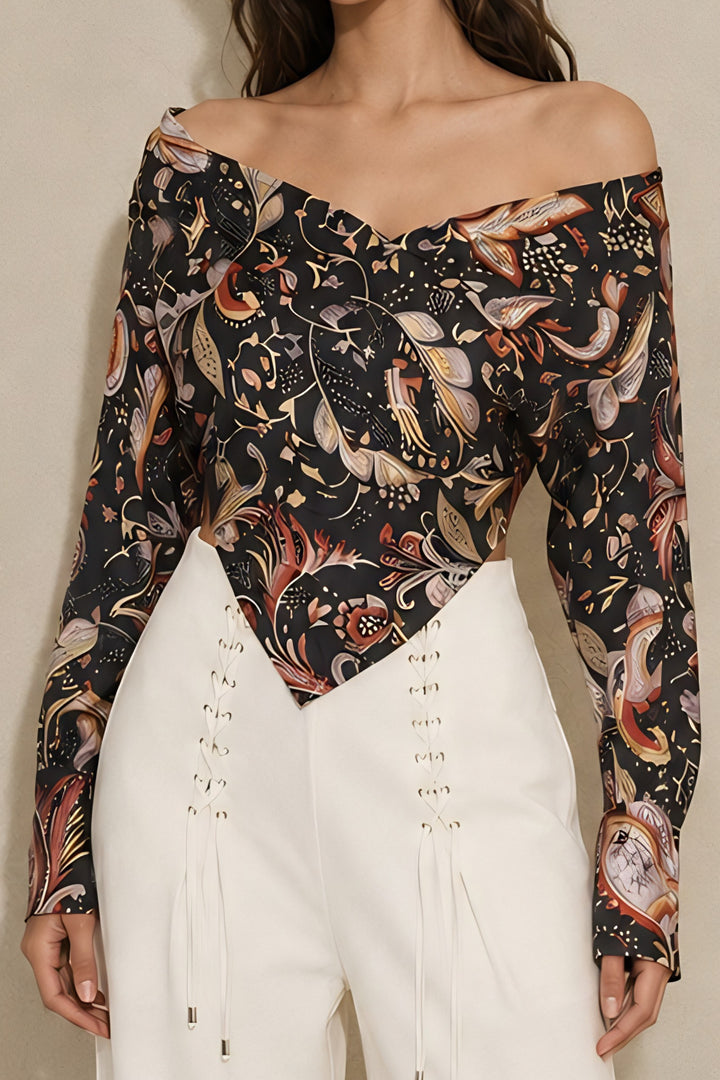 Luxe Paisley Satin Draped Top