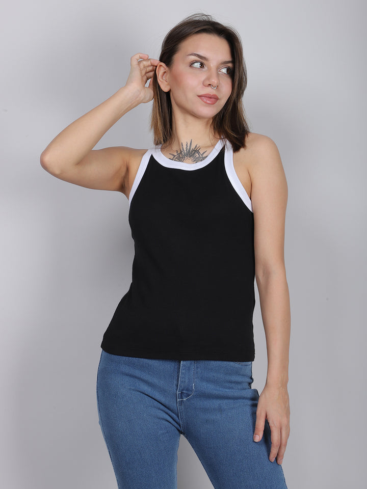 Black Rib Tank Top