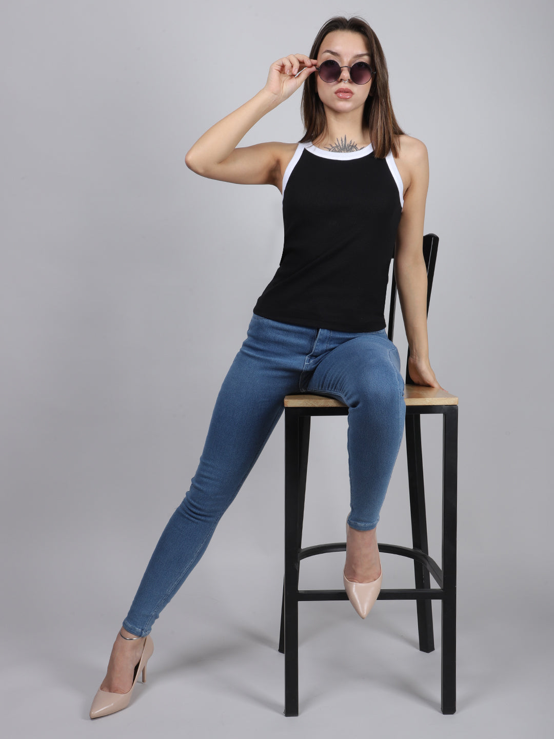 Black Rib Tank Top