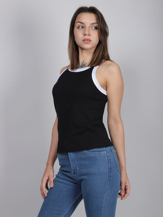 Black Rib Tank Top