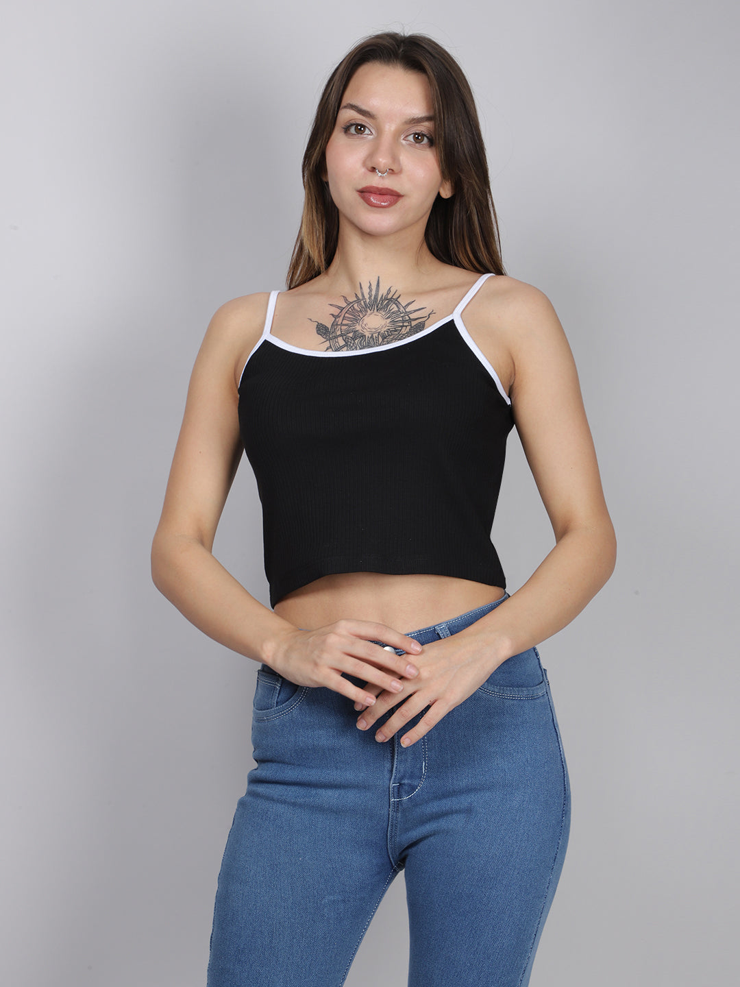 Black Rib Tank Top
