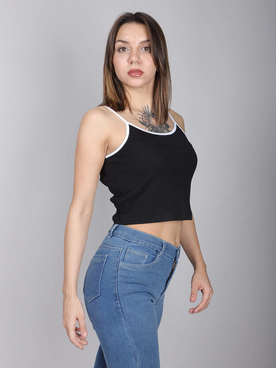 Black Rib Tank Top