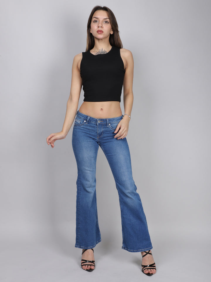 Black Rib Crop Tank Top