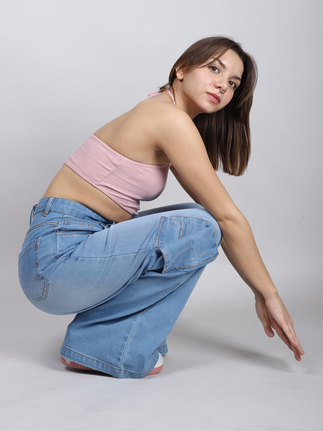 Straight Fit Multi Pocket Jeans