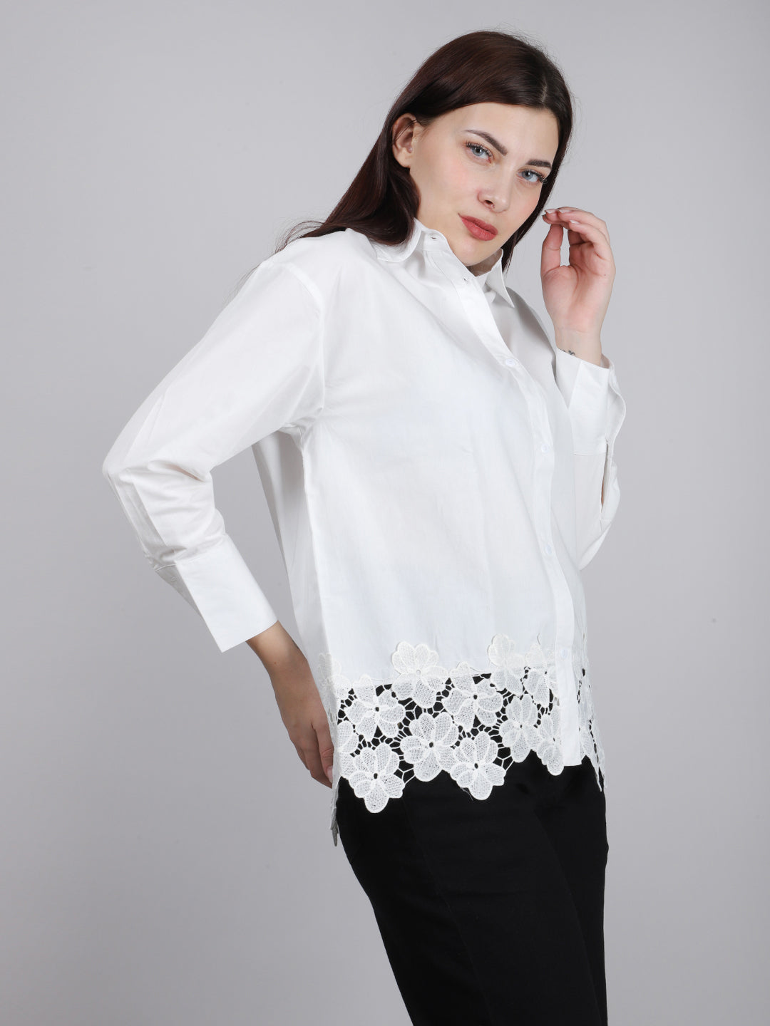 WHITE LACE SHIRT