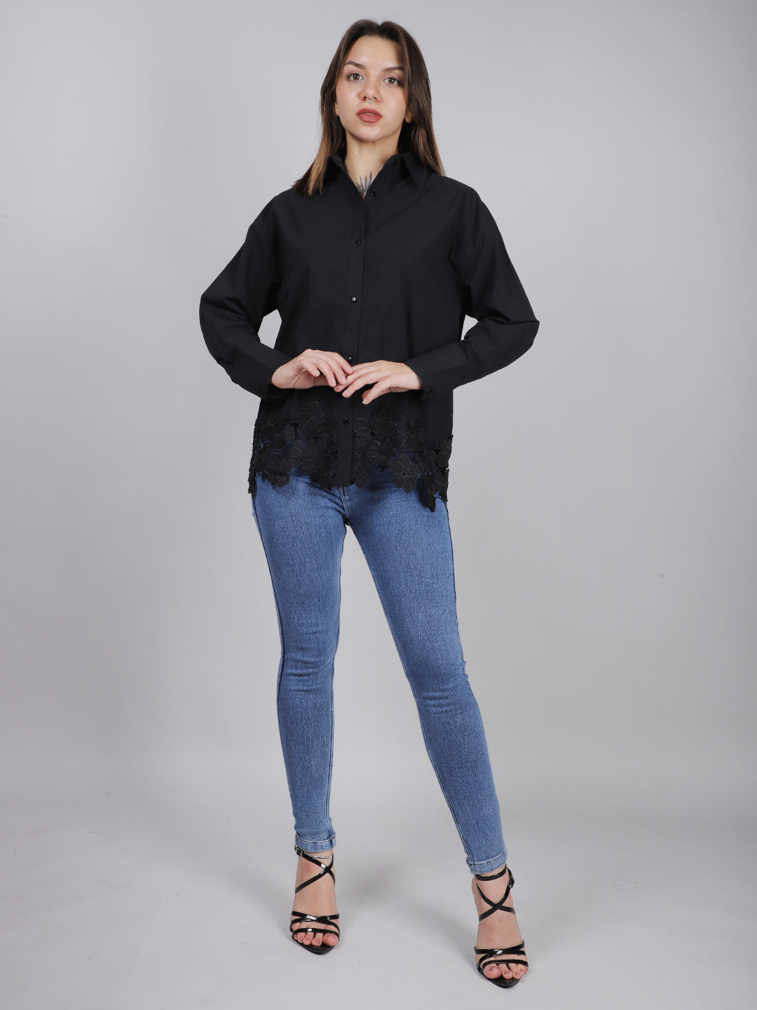 BLACK LACE SHIRT