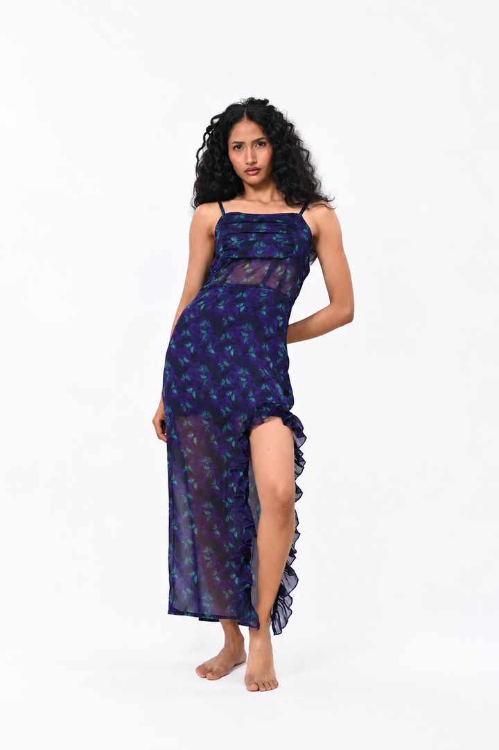 Midnight Butterfly Mesh Dress