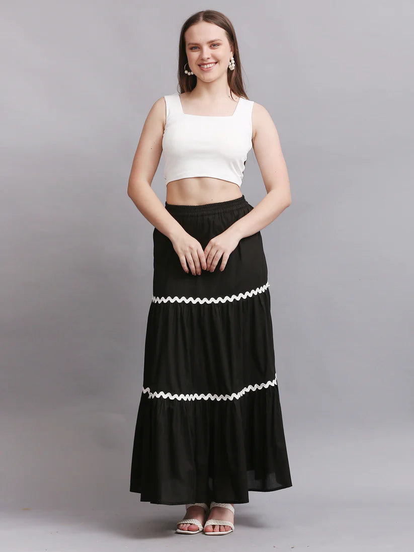 Black Ric Rack Lace Skirt