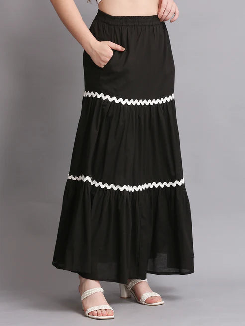 Black Ric Rack Lace Skirt
