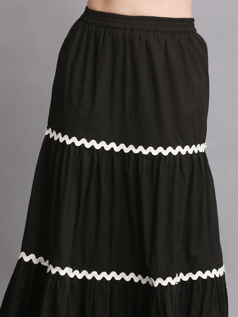 Black Ric Rack Lace Skirt