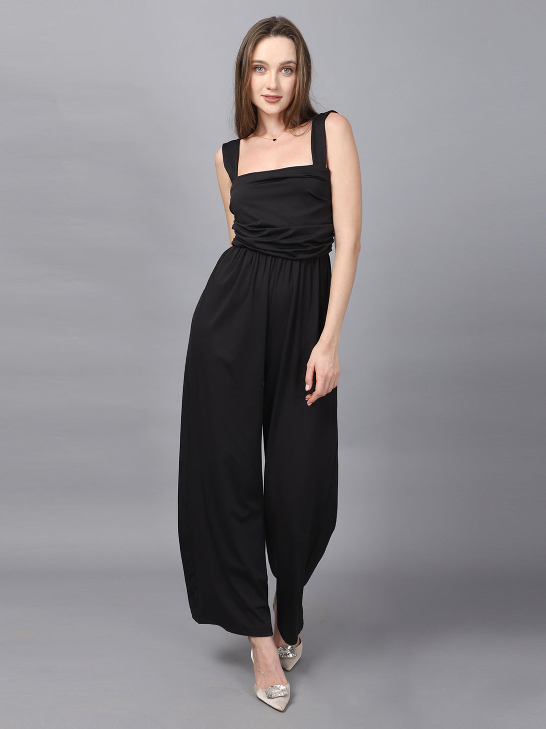 BLACK BACK KNOT JUMPSUIT
