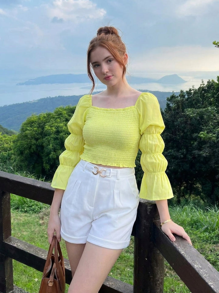 Lemon Glow Smocked Co-Ord Set