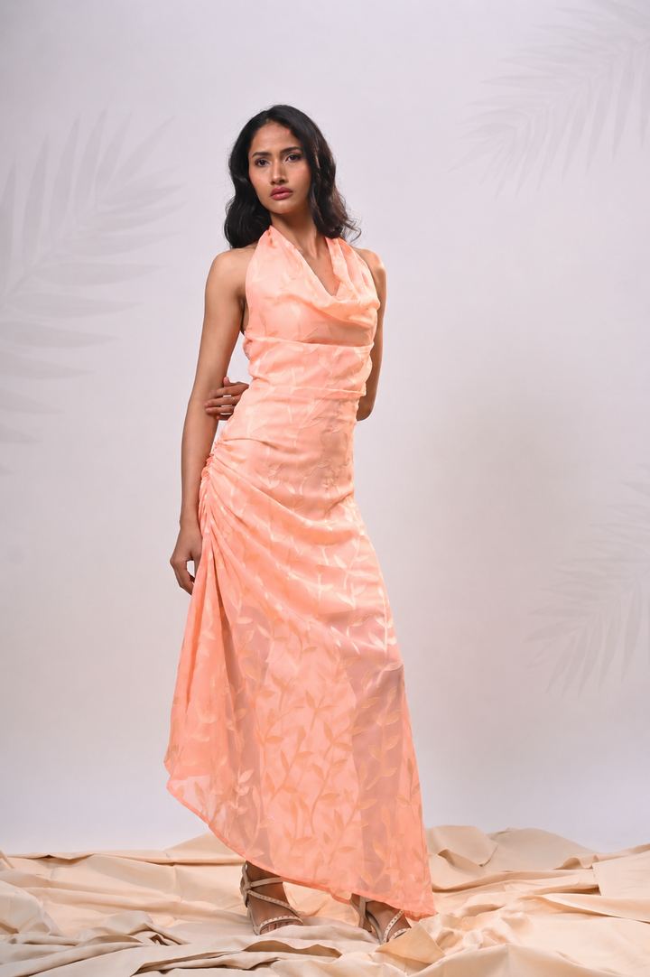 Apricot Aura Asymmetrical Dress